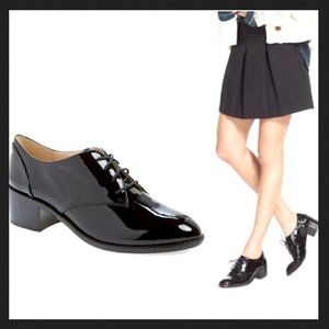 Louise et Cie Finch Black Patent Leather Oxford Lace Up Loafer Size 8